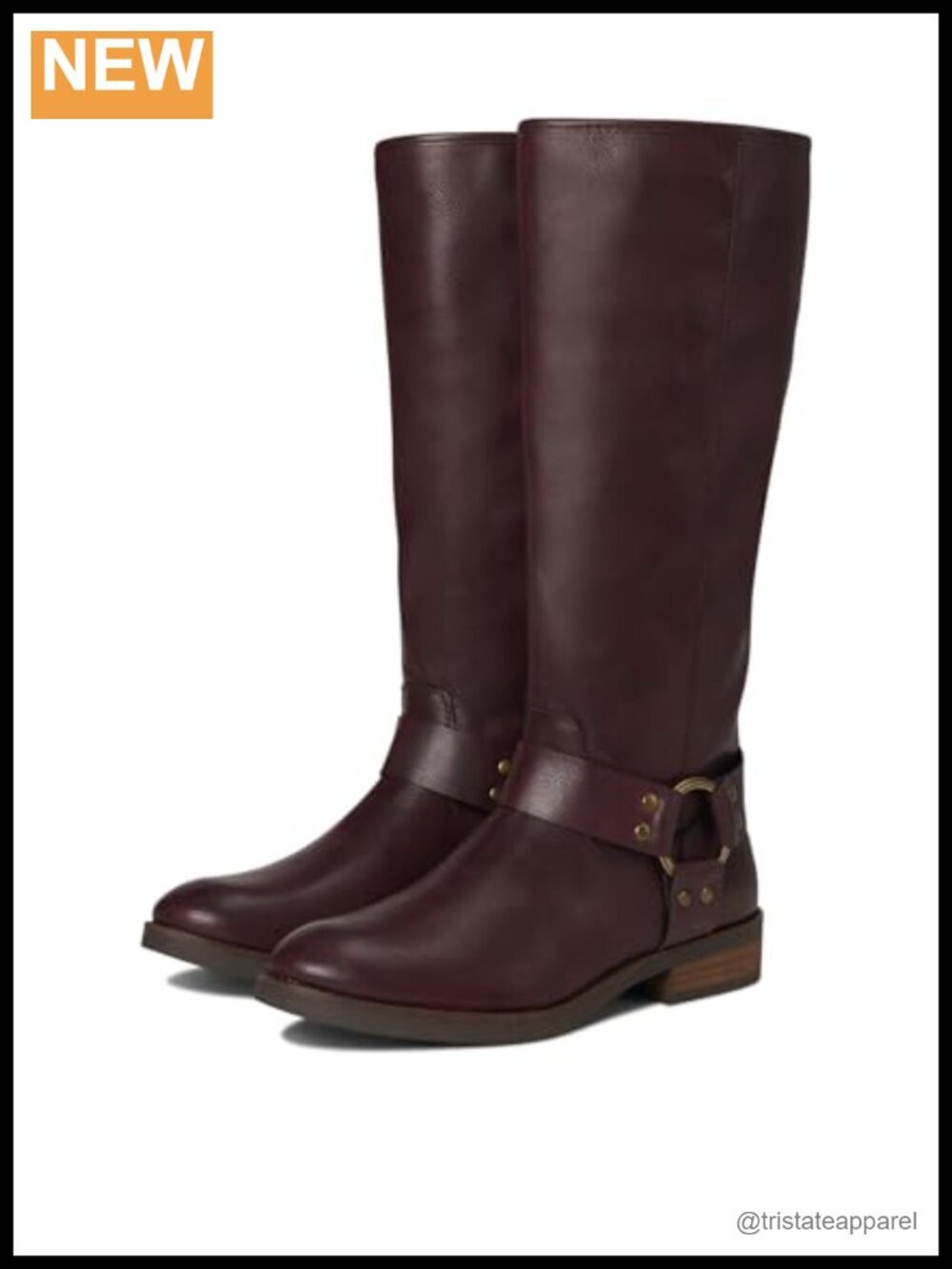 Mid-Calf Harness Boots with Block Heel Equestrian Style